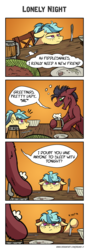 Size: 1372x3855 | Tagged: safe, artist:helmie-art, oc, oc only, oc:flower skies, earth pony, pony, alcohol, bad pickup line, beer, comic, drunk, floppy ears, knife, lonely, mug, tavern, unamused, weapon