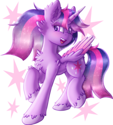 Size: 2080x2300 | Tagged: safe, artist:shad0w-galaxy, twilight sparkle, alicorn, pony, g4, blushing, cheek fluff, chest fluff, cute, ear fluff, ethereal mane, female, fluffy, high res, hoof fluff, mare, patreon, patreon logo, simple background, smiling, solo, transparent background, twiabetes, twilight sparkle (alicorn), wing fluff