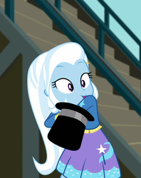 Size: 854x1080 | Tagged: safe, screencap, trixie, equestria girls, g4, my little pony equestria girls: choose your own ending, sock it to me, sock it to me: trixie, clothes, cropped, cute, diatrixes, female, hat, hoodie, skirt, solo, top hat