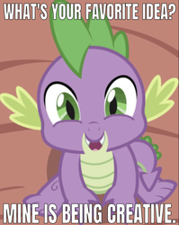 Size: 641x805 | Tagged: safe, artist:badumsquish-edits, edit, editor:undeadponysoldier, part of a set, spike, dragon, g4, badumsquish's kitties, caption, cute, don't hug me i'm scared, happy, image macro, looking at you, looking up, looking up at you, male, open mouth, reference, sitting, solo, song in the comments, spikabetes, talking to viewer, text