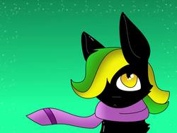 Size: 1600x1200 | Tagged: dead source, safe, oc, oc only, oc:vermont black, earth pony, pony, clothes, gradient background, hair over one eye, looking up, male, scarf, solo, stallion, stars