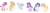 Size: 2100x548 | Tagged: safe, artist:manella-art, applejack, fluttershy, pinkie pie, rainbow dash, rarity, twilight sparkle, alicorn, pony, g4, alternate design, base used, hat, mane six, simple background, transparent background, twilight sparkle (alicorn)
