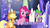 Size: 1920x1080 | Tagged: safe, screencap, applejack, pinkie pie, spike, dragon, pony, g4, my little pony: friendship is magic, the last laugh, cutie map, prone, twilight's castle, winged spike, wings