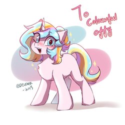 Size: 1200x1200 | Tagged: safe, artist:devour, oc, oc only, oc:oofy colorful, pony, unicorn, blank flank, female, mare, simple background, solo, white background