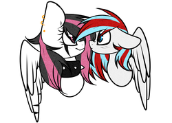 Size: 902x647 | Tagged: safe, artist:tehgamingcherryyt, oc, oc only, oc:emala jiss, oc:weeper jack, pegasus, pony, female, male, shipping, straight