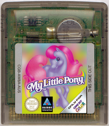 Size: 676x783 | Tagged: safe, artist:anonymous, pony, g2, my little pony: friendship gardens, cartridge, fake, game boy color, hasbro interactive, nintendo seal of quality, video game