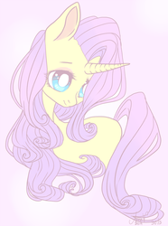 Size: 800x1078 | Tagged: safe, artist:laceymod, fluttershy, rarity, pony, unicorn, g4, female, fusion, mare, simple background, solo