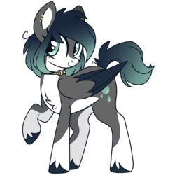 Size: 2048x2048 | Tagged: safe, artist:cinnamontee, oc, oc only, oc:rain, pegasus, pony, female, high res, mare, simple background, solo, transparent background, two toned wings, wings