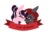 Size: 457x329 | Tagged: safe, artist:paint-pot, oc, oc:curse word, oc:magpie, pony, banner, crying, female, lesbian, simple background, transparent background
