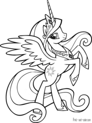 Size: 900x1200 | Tagged: safe, princess celestia, alicorn, pony, g4, black and white, coloring book, coloring page, crown, female, grayscale, hoof shoes, jewelry, mare, monochrome, peytral, rearing, regalia, simple background, solo, white background