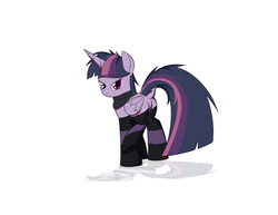 Size: 1400x1080 | Tagged: safe, artist:ideltavelocity, mean twilight sparkle, pony, g4, butt, clothes, dock, featureless crotch, female, plot, scarf, socks, solo