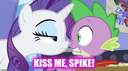 Size: 893x500 | Tagged: safe, edit, edited screencap, screencap, rarity, spike, dragon, dragon dropped, g4, boop, female, lidded eyes, male, nose wrinkle, noseboop, ship:sparity, shipping, straight, winged spike, wings