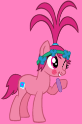 Size: 528x796 | Tagged: safe, artist:dreamybae, artist:worldofcaitlyn, earth pony, pony, base used, ponified, poppy help springwater, simple background, solo, trolls