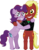 Size: 900x1151 | Tagged: safe, artist:envytheskunk, oc, oc:aramau, oc:firebrand, pony, bipedal, female, firemau, grin, hug, male, smiling, straight