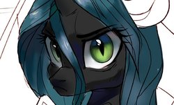 Size: 879x535 | Tagged: safe, artist:sofiko-ko, queen chrysalis, changeling, changeling queen, g4, bust, female, solo, wip