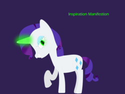 Size: 9375x7032 | Tagged: safe, artist:worldofcaitlyn, rarity, pony, unicorn, g4, inspiration manifestation, evil smile, female, glowing horn, green eyes, grin, horn, inspirarity, mare, possessed, purple background, raised hoof, simple background, smiling, solo