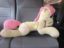 Size: 960x717 | Tagged: source needed, safe, artist:blackwater627, artist:ponylover88, fluttershy, pony, bronycon, g4, butterscotch, irl, photo, plushie, rule 63