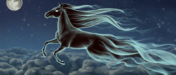 Size: 2520x1080 | Tagged: safe, artist:amarthgul, pony, windigo, g4, cloud, mare in the moon, moon, night, realistic, solo