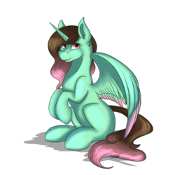 Size: 2000x2000 | Tagged: safe, artist:shamy-crist, oc, oc only, oc:anggie, alicorn, pony, colored wings, colored wingtips, female, high res, mare, simple background, sitting, solo, transparent background