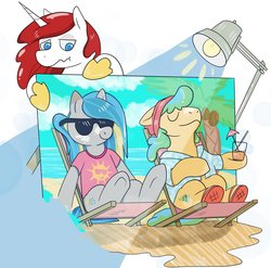 Size: 2048x2020 | Tagged: artist needed, safe, pony, unicorn, 2020, high res, sunbathing, vanhoover