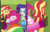 Size: 1663x1073 | Tagged: safe, screencap, pinkie pie, rainbow dash, rarity, sunset shimmer, equestria girls, g4, my little pony equestria girls: choose your own ending, sock it to me, comparison, female, flexible, geode of empathy, geode of shielding, geode of sugar bombs, magical geodes, pinkie being pinkie, pinkie physics