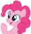 Size: 2391x2572 | Tagged: safe, artist:sketchmcreations, pinkie pie, earth pony, pony, g4, the last laugh, cute, diapinkes, female, high res, mare, open mouth, raised hoof, simple background, smiling, solo, transparent background, vector