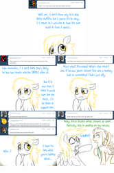 Size: 1562x2349 | Tagged: safe, artist:jitterbugjive, derpy hooves, doctor whooves, time turner, pegasus, pony, ask discorded whooves, lovestruck derpy, g4, comic, derpy hooves is not amused, dialogue, doctor whooves is not amused, duo, female, foreshadowing, male, mare, race swap, stallion