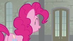 Size: 1920x1080 | Tagged: safe, screencap, pinkie pie, earth pony, pony, g4, the last laugh, butt, factory, female, gag factory, mare, plot, solo