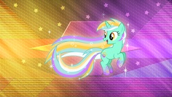 Size: 3840x2160 | Tagged: safe, artist:laszlvfx, artist:zekrom-9, edit, lyra heartstrings, pony, unicorn, g4, abstract background, female, high res, mare, rainbow power, solo, wallpaper, wallpaper edit