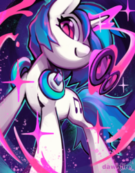 Size: 1650x2100 | Tagged: safe, artist:dawnfire, dj pon-3, vinyl scratch, pony, unicorn, g4, colored pupils, cute, female, glasses, glowing horn, horn, levitation, looking at you, magic, magic aura, mare, solo, telekinesis, vinylbetes