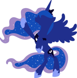 Size: 1180x1200 | Tagged: safe, artist:chachaxevaxjeffrey, princess luna, alicorn, pony, g4, bipedal, female, hooves, horn, jewelry, lineless, mare, minimalist, modern art, regalia, simple background, solo, spread wings, tiara, transparent background, wings