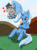 Size: 514x700 | Tagged: safe, artist:amandaxter, trixie, oc, oc:checkerboard, earth pony, pony, unicorn, g4, anatomically incorrect, canon x oc, female, floating heart, giant pony, heart, incorrect leg anatomy, macro, macro/micro, male, straight, watermark