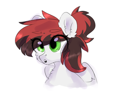 Size: 4000x3000 | Tagged: safe, artist:tosha_papuru0404, oc, oc only, oc:siren, pegasus, pony, bust, eye clipping through hair, female, mare, simple background, solo, white background