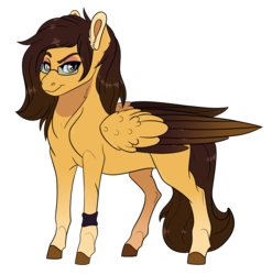 Size: 2965x3000 | Tagged: safe, artist:venommocity, oc, oc only, oc:moonlight, pegasus, pony, female, glasses, high res, mare, simple background, solo, transparent background, two toned wings, wings