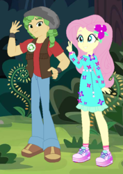 Size: 472x666 | Tagged: safe, artist:3d4d, fluttershy, sandalwood, equestria girls, equestria girls series, g4, spoiler:eqg series (season 2), female, geode of fauna, magical geodes, male, sandalshy, shipping, shoes, sneakers, straight
