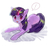 Size: 863x801 | Tagged: safe, artist:hotomura, twilight sparkle, pony, unicorn, g4, exclamation point, female, looking at you, mare, prone, solo, unicorn twilight