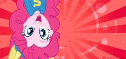 Size: 500x234 | Tagged: safe, screencap, pinkie pie, rainbow dash, equestria girls, g4, my little pony equestria girls, animated, duo, female, gif, helping twilight win the crown, looking at each other, looking at someone, upside down