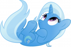 Size: 1200x796 | Tagged: safe, artist:potato22, edit, trixie, pony, unicorn, g4, animated, cute, diatrixes, female, gif, looking at you, lying down, mare, mlem, one eye closed, silly, smiling, solo, tongue out, underhoof, wink