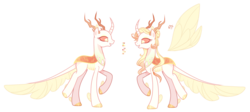 Size: 5008x2252 | Tagged: safe, artist:manella-art, oc, oc only, oc:galaxy light, changepony, hybrid, pony, bald, female, offspring, parent:princess celestia, parent:thorax, parents:thoralestia, reference sheet, simple background, solo, transparent background