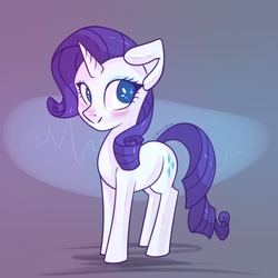Size: 1100x1100 | Tagged: safe, artist:cleverpon, rarity, pony, g4, blushing, cute, female, looking at you, smiling, solo