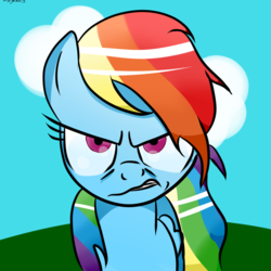 Size: 1000x1000 | Tagged: safe, rainbow dash, pony, g4, angry, simple background
