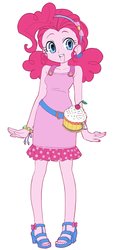 Size: 963x2048 | Tagged: safe, artist:5mmumm5, pinkie pie, equestria girls, equestria girls specials, g4, my little pony equestria girls: better together, my little pony equestria girls: spring breakdown, bracelet, clothes, cupcake, cute, diapinkes, female, food, hairband, happy, jewelry, nail polish, skirt, solo