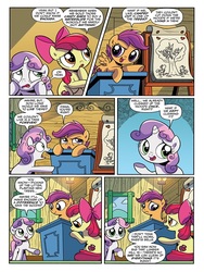 Size: 768x1024 | Tagged: safe, artist:brendahickey, idw, apple bloom, scootaloo, sweetie belle, g4, spoiler:comic, spoiler:comicspiritoftheforest03, cutie mark crusaders, preview