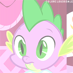 Size: 240x240 | Tagged: safe, edit, edited screencap, screencap, rarity, spike, dragon, g4, green isn't your color, animated, clothes, female, gif, implied shipping, implied straight, male, shirt, subtle as a train wreck, t-shirt
