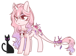 Size: 1280x958 | Tagged: safe, artist:cloud-fly, oc, oc only, cat, pony, unicorn, female, filly, simple background, skull, solo, transparent background