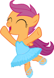Size: 403x575 | Tagged: safe, artist:angrymetal, scootaloo, pony, g4, 1000 hours in ms paint, ballerina, ballet, ballet slippers, bipedal, clothes, cute, cutealoo, dancing, female, scootarina, scootatutu, scootutu, shoes, simple background, skirt, skirtaloo, solo, standing on one leg, transparent background, tutu