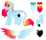 Size: 4500x4000 | Tagged: safe, artist:crazysketch101, oc, oc only, oc:crazy looncrest, pony, colored wings, colored wingtips, gradient tail, gradient wings, heart eyes, leonine tail, reference sheet, saturated, simple background, transparent background, wingding eyes, wings