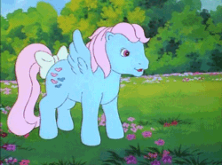 Size: 325x242 | Tagged: safe, screencap, wind whistler, pegasus, pony, g1, mish mash melee, my little pony 'n friends, animated, female, gif, solo