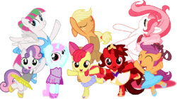 Size: 939x526 | Tagged: safe, artist:angrymetal, apple bloom, applejack, blossomforth, scootaloo, sweetie belle, oc, oc:ballet star, oc:graceful slippers, oc:princess ruby, alicorn, earth pony, pegasus, pony, unicorn, g4, 1000 hours in ms paint, adorabloom, alicorn oc, alternate hairstyle, applebetes, applerina, arabesque, arms in the air, ballerina, ballet, ballet slippers, bloomerina, bow, clothes, cute, cutealoo, diasweetes, earth pony oc, en pointe, eyes closed, hair bow, hair bun, jewelry, one arm up, open mouth, princess, scootarina, scootatutu, scootutu, shoes, simple background, skirt, skirtaloo, smiling, standing on one leg, sweetierina, tiara, transparent background, tutu, tutus, unicorn oc