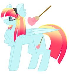 Size: 2808x3000 | Tagged: safe, artist:crazysketch101, oc, oc only, oc:crazy's mom, pegasus, pony, chest fluff, colored wings, colored wingtips, female, gradient mane, gradient tail, high res, simple background, solo, transparent background